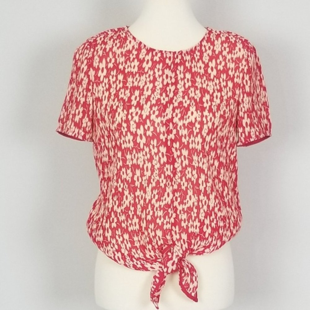 Madewell Floral Print Chiffon Top XS